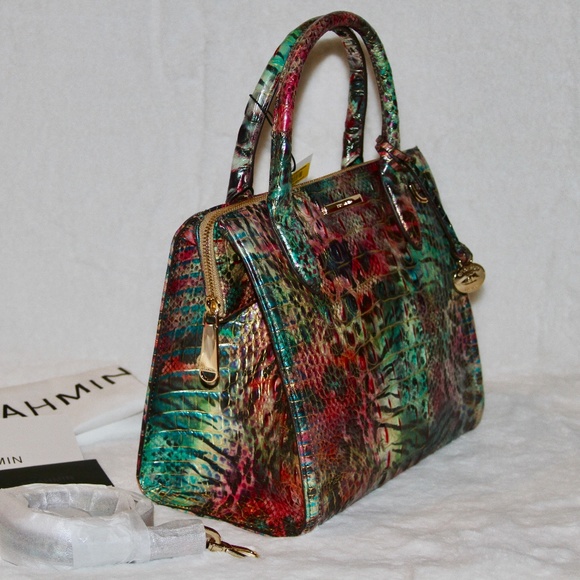 NWT Brahmin Designer Bag Small Caroline Satchel Tote Leather Purse - Picture 7 of 9